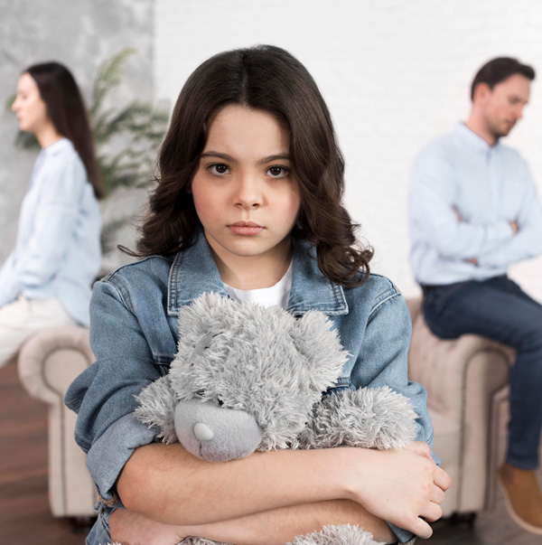 Sad family breakup