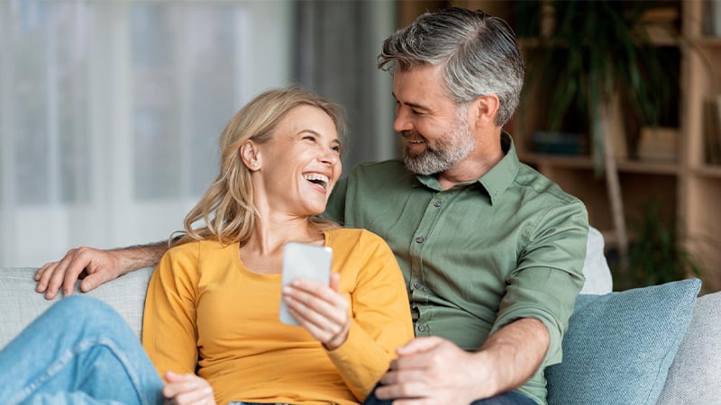 Smiling happy couple
